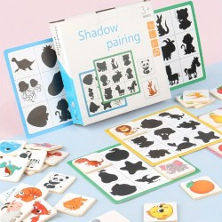 أنشطة الشكل والظل 12 تمرين + 36 قطعة خشبية