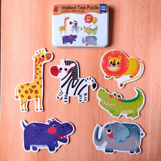 بازل علبة معدن 6 أشكال - Toys Puzzle