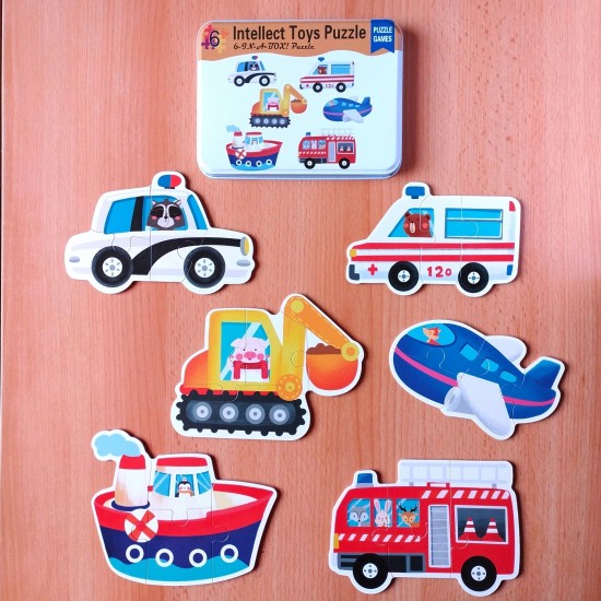 بازل علبة معدن 6 أشكال - Toys Puzzle