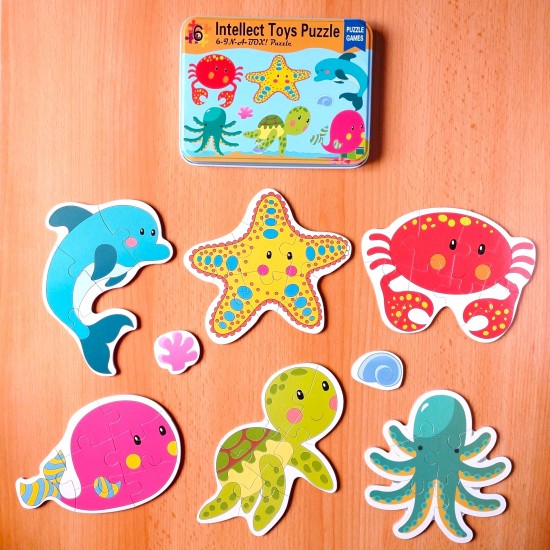 بازل علبة معدن 6 أشكال - Toys Puzzle