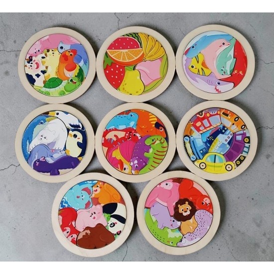 بازل مجسم دائرى حيوانات