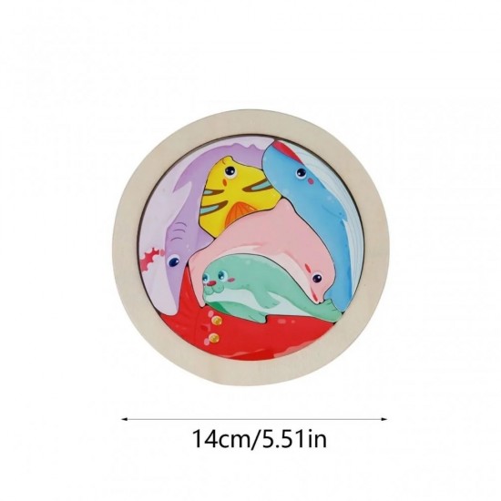 بازل مجسم دائرى حيوانات