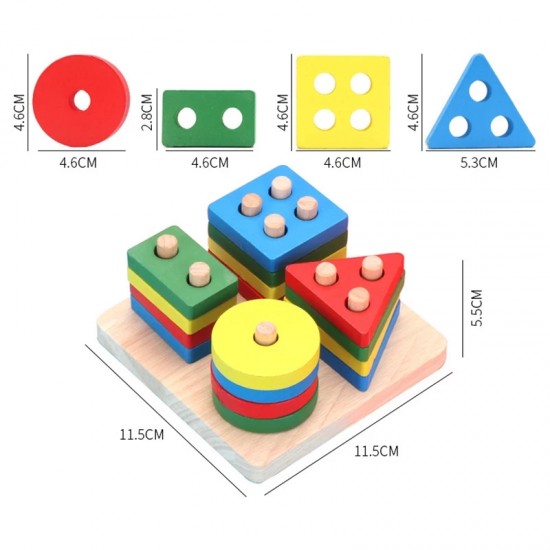 بورد تطابق أشكال هندسية مربع للأطفال
