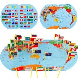 خريطة العالم مع أعلام الدول