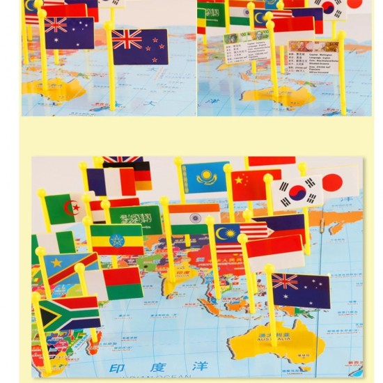 خريطة العالم مع أعلام الدول